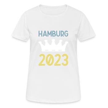 Hambourg 2023 Krone - T-shirt respirant Femme - blanc - Devant - AI Model Female 172 dark (172cm)