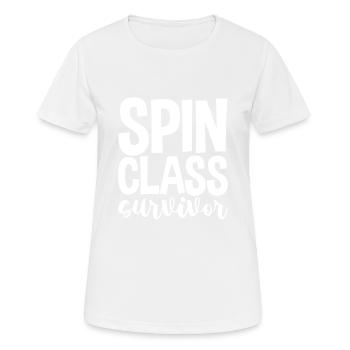 Spin Class Survivor - Women's Breathable T-Shirt - white - Front - AI Model Female 172 dark (172cm)