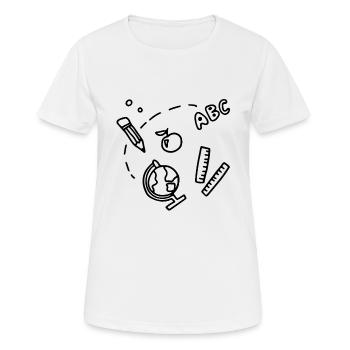 Inscription à l’école - pour toutes les personnes curieuses - T-shirt respirant Femme - blanc - Devant - AI Model Female 172 dark (172cm)