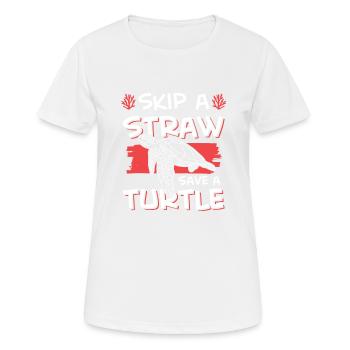 save the ocean schildkröte - Frauen T-Shirt atmungsaktiv - Weiß - Vorne - AI Model Female 172 dark (172cm)