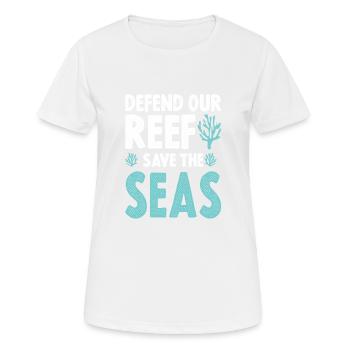save the sea - Frauen T-Shirt atmungsaktiv - Weiß - Vorne - AI Model Female 172 dark (172cm)