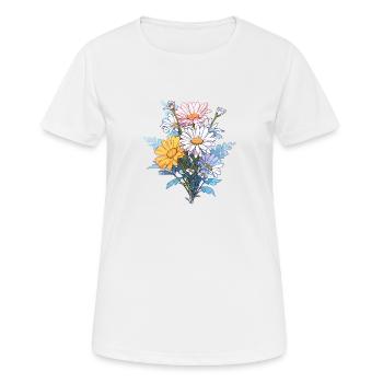 Blumen Gänseblümchen Liebhaber Vintage Blumen Humor Neuheit - Frauen T-Shirt atmungsaktiv - Weiß - Vorne - AI Model Female 172 dark (172cm)