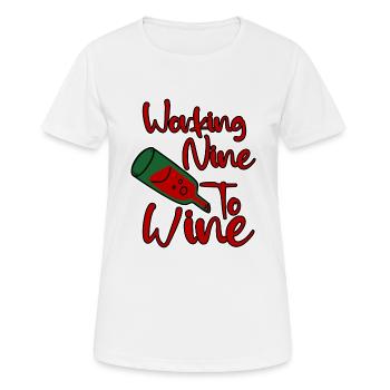 Working Nine To Wine 4 - T-shirt respirant Femme - blanc - Devant - AI Model Female 172 dark (172cm)