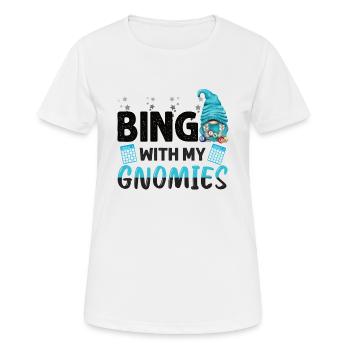 Bingo Mit Meinen Gnomies Lustiges Bingo - Frauen T-Shirt atmungsaktiv - Weiß - Vorne - AI Model Female 172 dark (172cm)