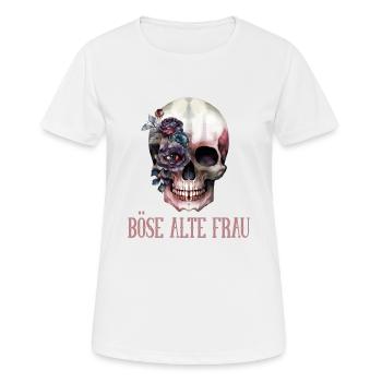 Evil Old Woman, design amusant pour dames - T-shirt respirant Femme - blanc - Devant - AI Model Female 172 dark (172cm)