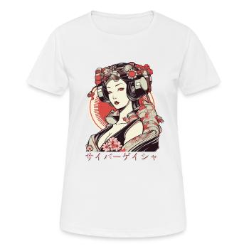 Cyber Geisha 1 - T-shirt respirant Femme - blanc - Devant - AI Model Female 172 dark (172cm)