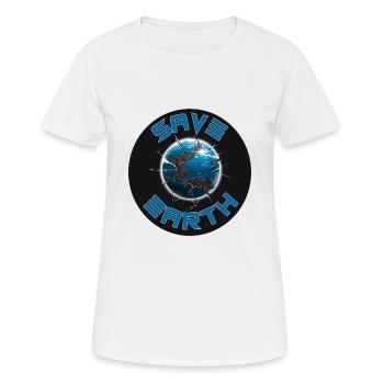 RETTE DIE ERDE - Frauen T-Shirt atmungsaktiv - Weiß - Vorne - AI Model Female 172 dark (172cm)