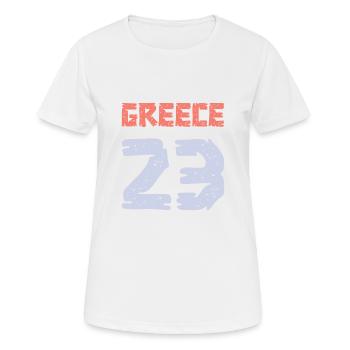 Greece 23 Trikot 2023 - Frauen T-Shirt atmungsaktiv - Weiß - Vorne - AI Model Female 172 dark (172cm)