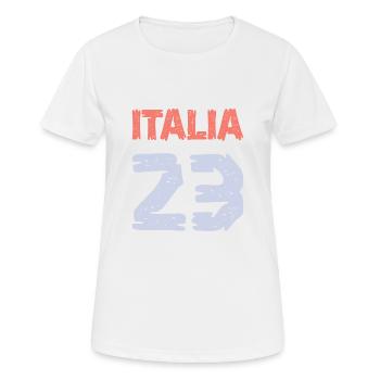 Italia 23 Trikot 2023 - Frauen T-Shirt atmungsaktiv - Weiß - Vorne - AI Model Female 172 dark (172cm)