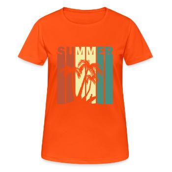 Summer Feeling - Frauen T-Shirt atmungsaktiv - Neonorange - Vorne - AI Model Female 172 dark (172cm)