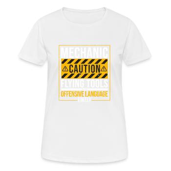 Mécanique Avertissement Outils volants Offensive - T-shirt respirant Femme - blanc - Devant - AI Model Female 172 dark (172cm)