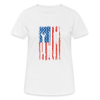 Drapeau américain mécanicien Amélioration de l’habitat Patriot - T-shirt respirant Femme - blanc - Devant - AI Model Female 172 dark (172cm)