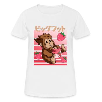Milkshake aux fraises Bigfoot Kawaii - T-shirt respirant Femme - blanc - Devant - AI Model Female 172 dark (172cm)