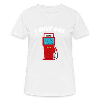 Ich habe Benzin - Lustige Zapfsäule - Frauen T-Shirt atmungsaktiv - Weiß - Vorne - AI Model Female 172 dark (172cm)