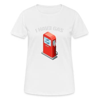Ich habe Benzin - Lustige Zapfsäule - Frauen T-Shirt atmungsaktiv - Weiß - Vorne - AI Model Female 172 dark (172cm)