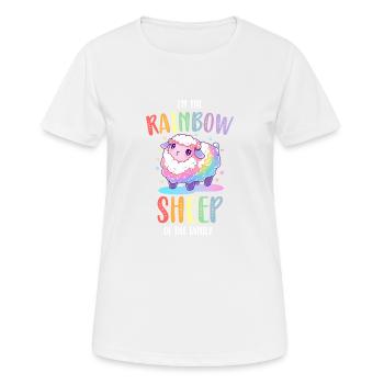 Rainbow Sheep LGBTQ Transgender Pride Community - T-shirt respirant Femme - blanc - Devant - AI Model Female 172 dark (172cm)
