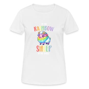 Rainbow Sheep Lesbian Gay Community Transgenre - T-shirt respirant Femme - blanc - Devant - AI Model Female 172 dark (172cm)