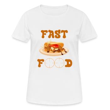 Jagd - Frauen T-Shirt atmungsaktiv - Weiß - Vorne - AI Model Female 172 dark (172cm)