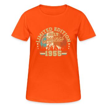 Geburtstagsgeschenk Juli 1955 - T-shirt respirant Femme - orange néon - Devant - AI Model Female 172 dark (172cm)