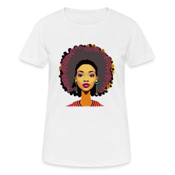 Lady with Afro - Women's Breathable T-Shirt - white - Front - AI Model Female 172 dark (172cm)