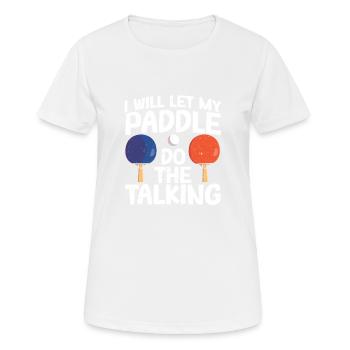 Ich werde meinen Schläger sprechen lassen Lustiger - Frauen T-Shirt atmungsaktiv - Weiß - Vorne - AI Model Female 172 dark (172cm)