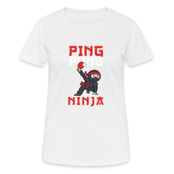 Ping Pong Ninja Pingpong Lustiger Tischtennis - Frauen T-Shirt atmungsaktiv - Weiß - Vorne - AI Model Female 172 dark (172cm)