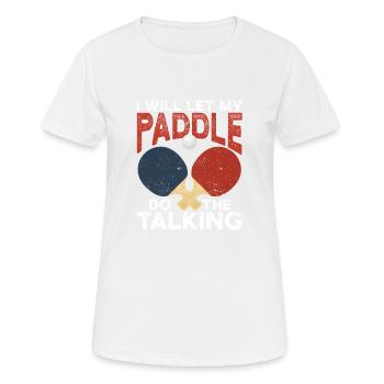 Ich werde meinen Schläger sprechen lassen Lustiger - Frauen T-Shirt atmungsaktiv - Weiß - Vorne - AI Model Female 172 dark (172cm)