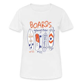 Gangster-Slogan an Bord - Frauen T-Shirt atmungsaktiv - Weiß - Vorne - AI Model Female 172 dark (172cm)
