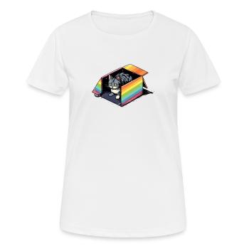 Mignon LGBT Cat Lover Rainbow Kitty Transgender Pun - T-shirt respirant Femme - blanc - Devant - AI Model Female 172 dark (172cm)