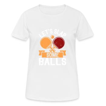 Giflons quelques balles drôles de table de joueur de ping-pong - T-shirt respirant Femme - blanc - Devant - AI Model Female 172 dark (172cm)