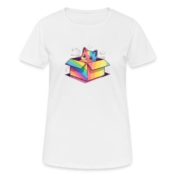 Transgender Cat Lover Cool Rainbow Lesbian Gay Pun - T-shirt respirant Femme - blanc - Devant - AI Model Female 172 dark (172cm)