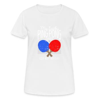My Lucky Ping Pong Shirt Do Not Wash Lustiger - Frauen T-Shirt atmungsaktiv - Weiß - Vorne - AI Model Female 172 dark (172cm)
