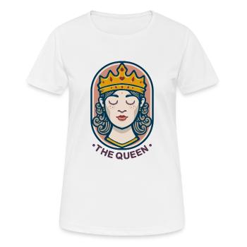L’insigne de la reine - T-shirt respirant Femme - blanc - Devant - AI Model Female 172 dark (172cm)