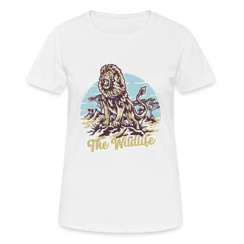 Die Tierwelt des Löwentieres - Frauen T-Shirt atmungsaktiv - Weiß - Vorne - AI Model Female 172 dark (172cm)