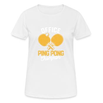 Büro Ping Pong Champion Lustiger Tischtennisball - Frauen T-Shirt atmungsaktiv - Weiß - Vorne - AI Model Female 172 dark (172cm)