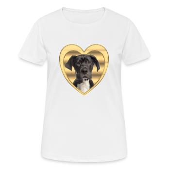 Deutsche Dogge - Hundeliebhaber - Hunde Herz - Frauen T-Shirt atmungsaktiv - Weiß - Vorne - AI Model Female 172 dark (172cm)
