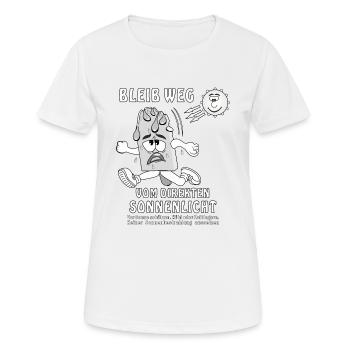 BLEIB WEG VOM DIREKTEN SONNENLICHT - Frauen T-Shirt atmungsaktiv - Weiß - Vorne - AI Model Female 172 dark (172cm)
