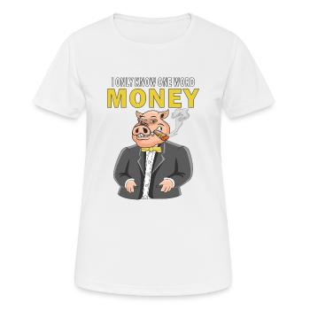 JE NE CONNAIS QU’UN SEUL MOT ARGENT - T-shirt respirant Femme - blanc - Devant - AI Model Female 172 dark (172cm)