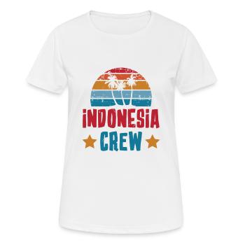 Indonesia Crew - Frauen T-Shirt atmungsaktiv - Weiß - Vorne - AI Model Female 172 dark (172cm)