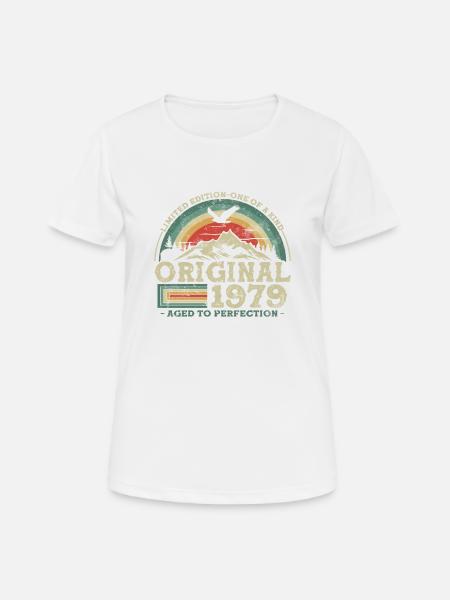 Retro 44 - Geschenk 44 Jahre - Frauen T-Shirt atmungsaktiv - Weiß
