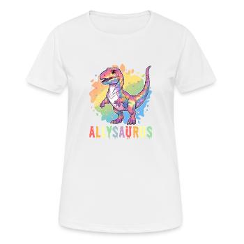 Allysaurus Lover LGBT Transgender Community Lover - T-shirt respirant Femme - blanc - Devant - AI Model Female 172 dark (172cm)