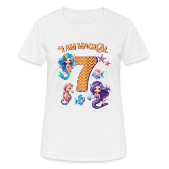 Mermaid Birthday 9 years - Women's Breathable T-Shirt - white - Front - AI Model Female 172 dark (172cm)