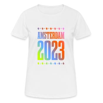 Amsterdam 2023 - Women's Breathable T-Shirt - white - Front - AI Model Female 172 dark (172cm)