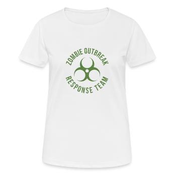 Équipe d’intervention en cas d’épidémie de zombies Halloween Apocalypse - T-shirt respirant Femme - blanc - Devant - AI Model Female 172 dark (172cm)