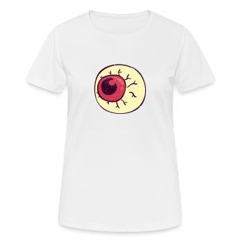 Spooky Scary Eyeball Funny Halloween Party Night - Women's Breathable T-Shirt - white - Front - AI Model Female 172 dark (172cm)