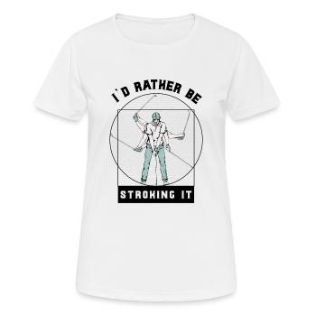 Je préfère le caresser - T-shirt respirant Femme - blanc - Devant - AI Model Female 172 dark (172cm)
