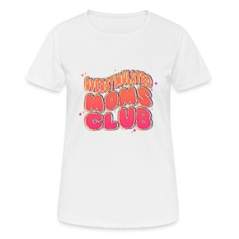 Overstimulated Moms Club - Women's Breathable T-Shirt - white - Front - AI Model Female 172 dark (172cm)