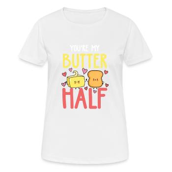 You're My Butter Half - Frauen T-Shirt atmungsaktiv - Weiß - Vorne - AI Model Female 172 dark (172cm)