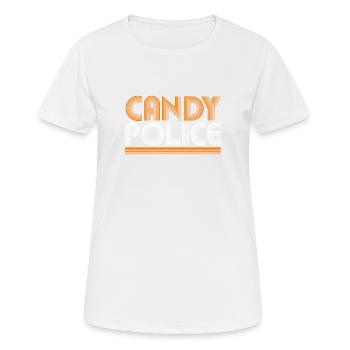 Candy Policeman Funny Halloween Candy - Women's Breathable T-Shirt - white - Front - AI Model Female 172 dark (172cm)