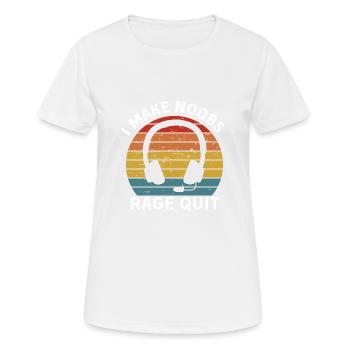 Je fais arrêter la rage des noobs - T-shirt respirant Femme - blanc - Devant - AI Model Female 172 dark (172cm)